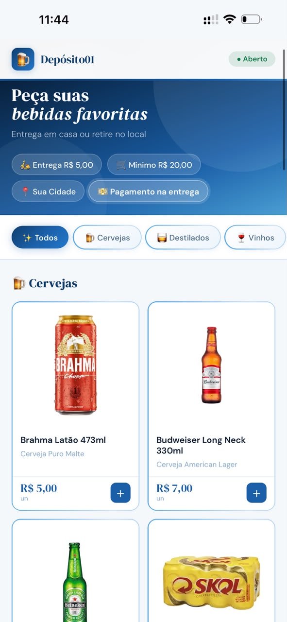 App de depósito de bebidas
